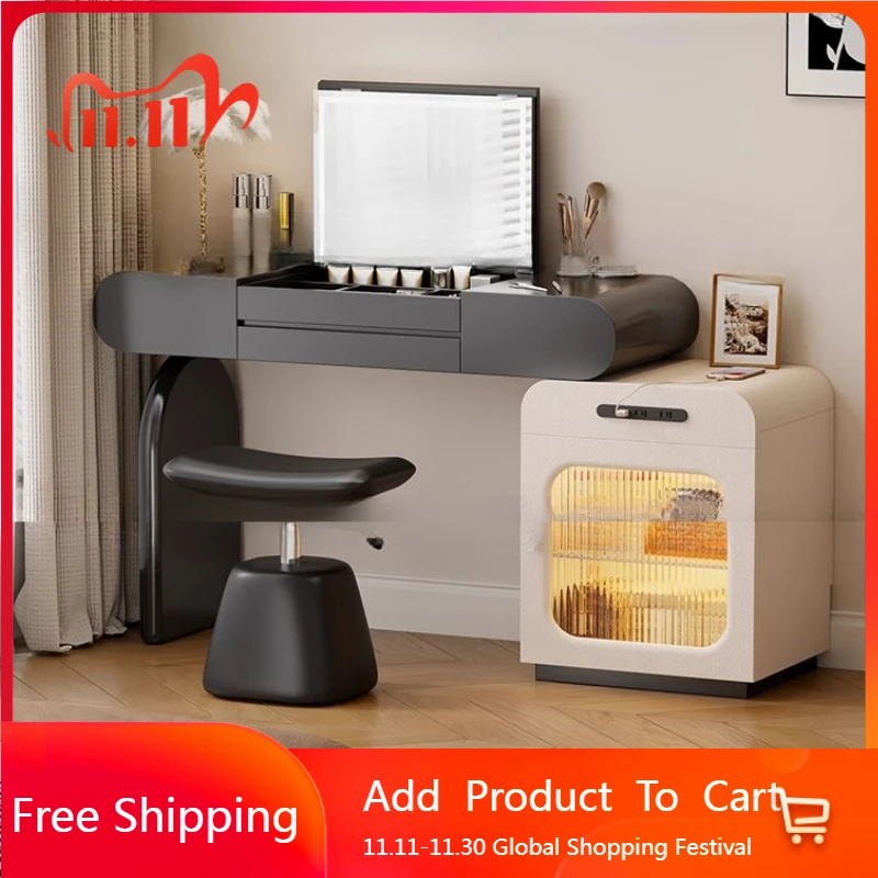 

Women Mirror Makeup Vanity Table Chair Bedroom Comfortable Vanity Table Stool Study Mesa De Maquillaje Lounge Suite Furniture