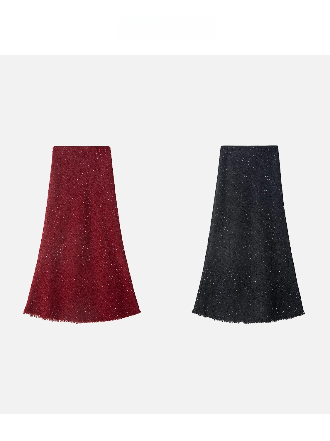 

Романтичная вязаная шерстяная юбка-русалка с пайетками и бахромой, с завышенной талией, для повседневной носки