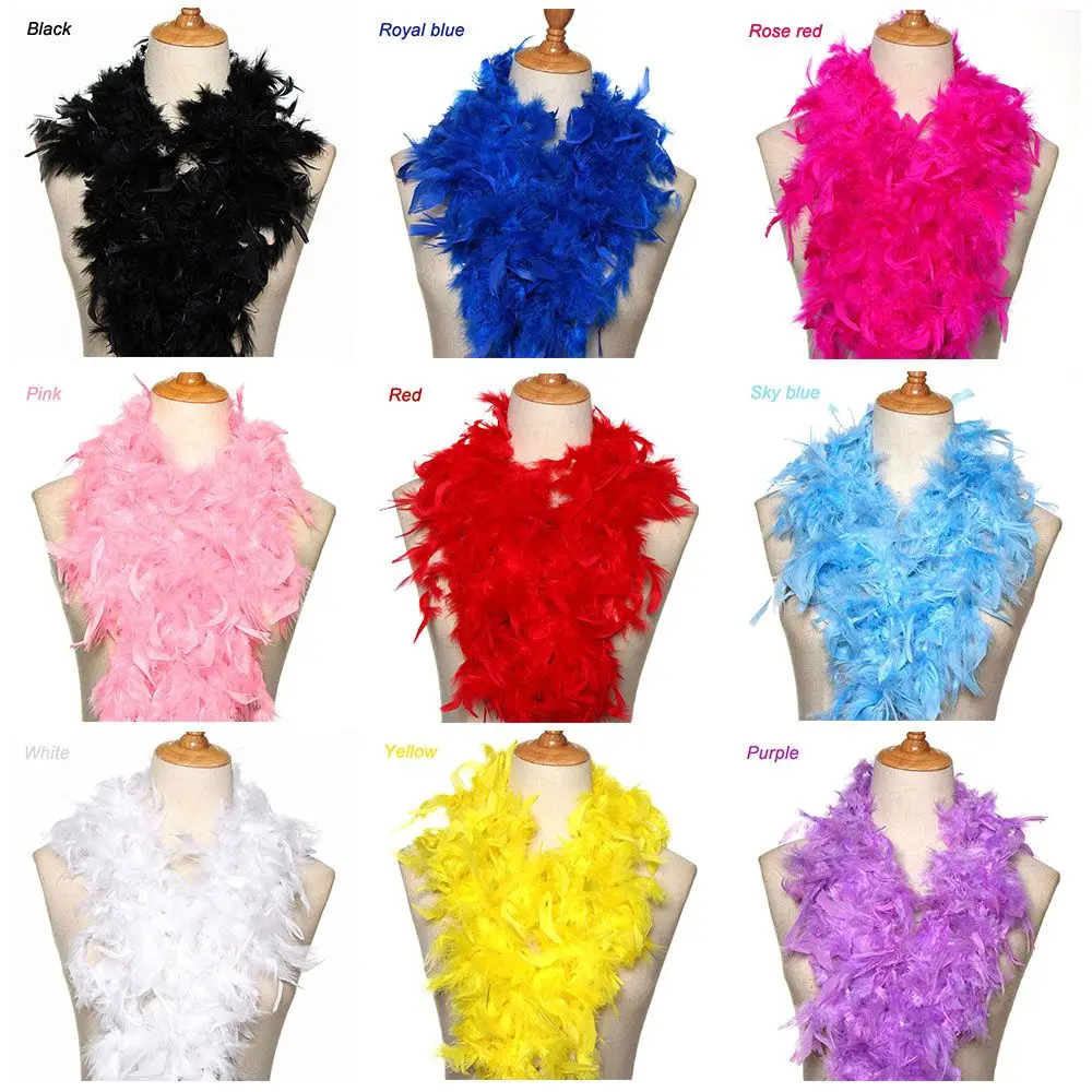 2M Federboa-Streifen für Bekleidung, Nähen & Stoffarbeiten, flauschiges Bastelmaterial, Kostüm, Fasching, Hochzeitsfeier, Dekoration, Kleidungszubehör – Detail 1