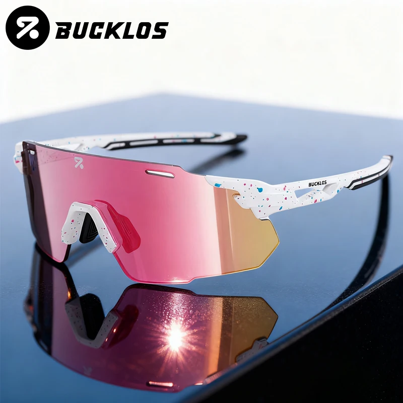 BUCKLOS UV400 Outoor Cycling Goggles TR90 Frame Fashionable Road Bike Sunglasses Unisex Outdor Sports Sunglasses Bike Goggles