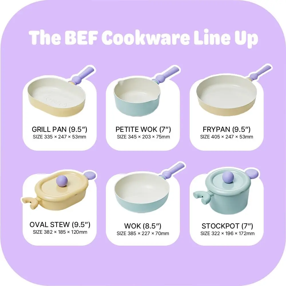 طقم أواني طهي - أوعية ومقلاة مطبخ مطلية بالسيراميك يوميًا مكونة من 5 قطع