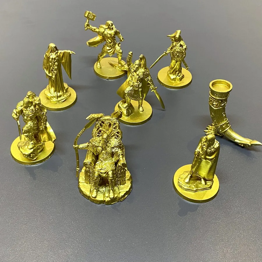 Blood Rage Golden Gods of Asgard Board Game Miniatures Odin Frigga Thor Heimdall Horn Models Kickstarter TRPG Toys Rare