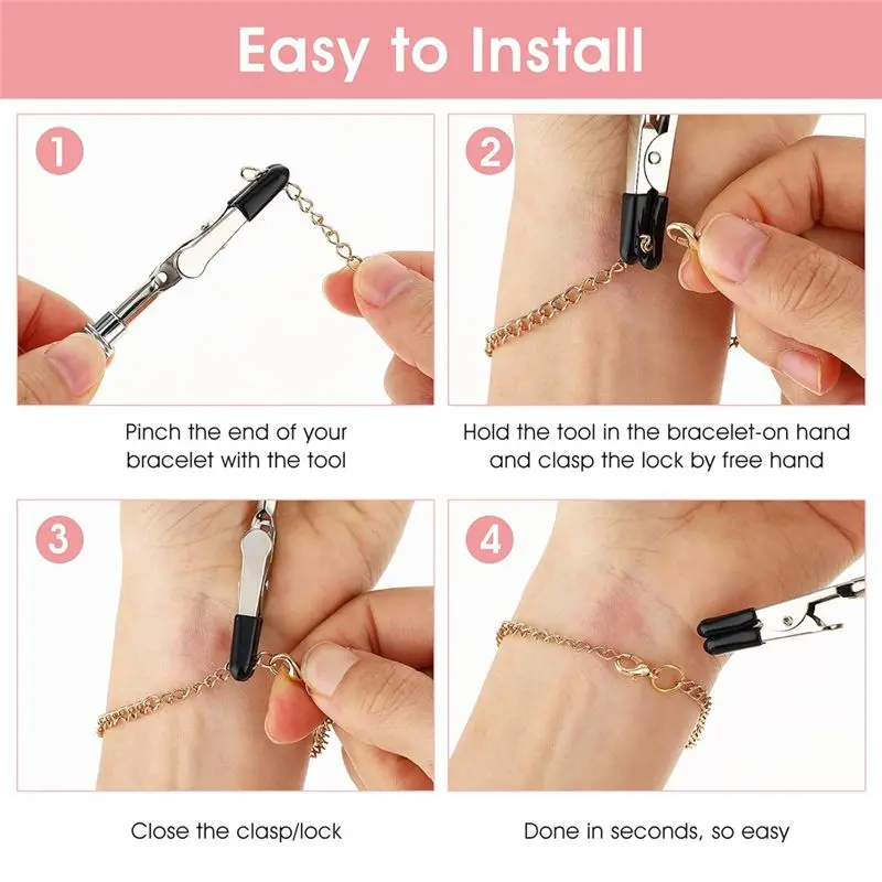 Must Have Bracelet Helper Tool, Aid Equipment Buddy Assistant Alligator Clips Bracelet Helper To Put On Yourself Easy To Use (Bl