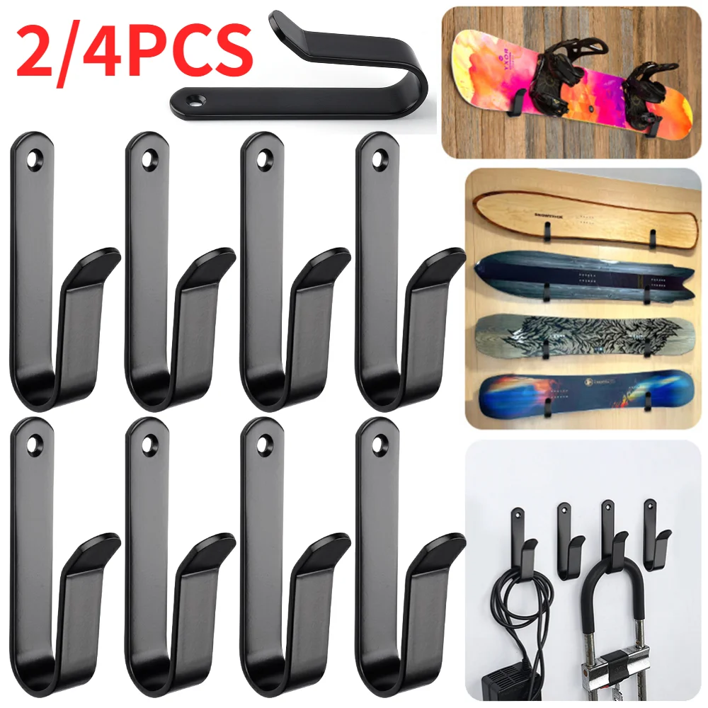 2/4 Pcs Snowboard Display Wall Mount Solid Steel Snowboard Storage Display Rack Snowboard Wall Hanger for Home Room Garage