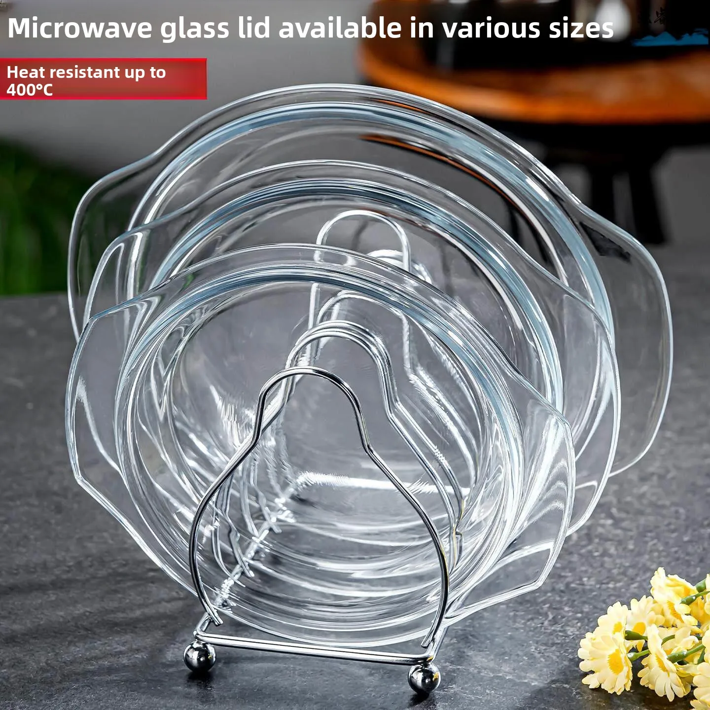 High Borosilicate Glass Microwave Lid Food Grade Heat Resistant Oil Proof Splash Proof Hot Dish Cover Summer Table Cover Dish...