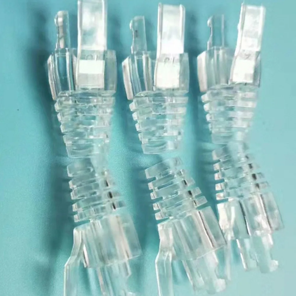 20Pcs Sleeve RJ45 Clear Network Cable Sleeve Strain Relief Boots Connector Network Cable Connector RJ45 CAT6 Boots Connector