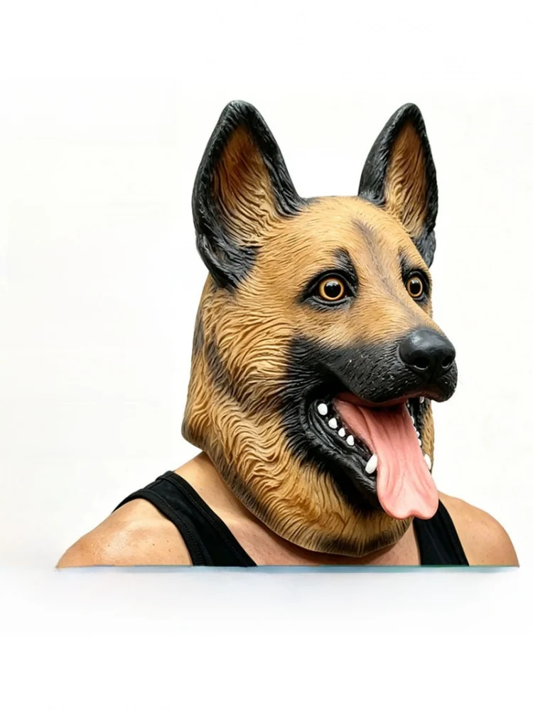 オオカミ犬ヘッドセットハロウィンラテックスマスク面白い動物コスプレスポーツ雰囲気小道具抽象的なシーン装飾パーティーパフォーマンス用品