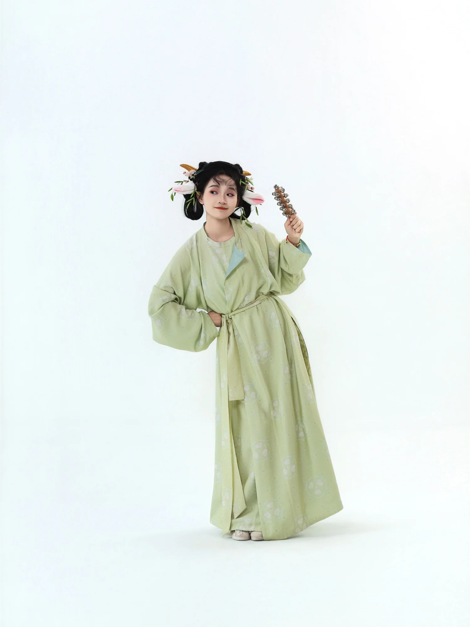 

Nanshan Flavor Lucky Sheep Double-Sided Print Tang Collar Robe Lantern Pants Cotton Spring Autumn Unisex Traditional Chinese ...