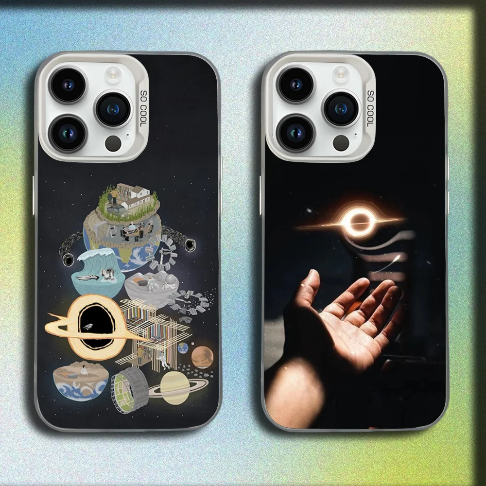 

Universe Black Hole I-Interstellar Phone Case For iPhone 16,15,14,13,12,11,Mini,Pro,E,MAX White Matte Shockproof Cover