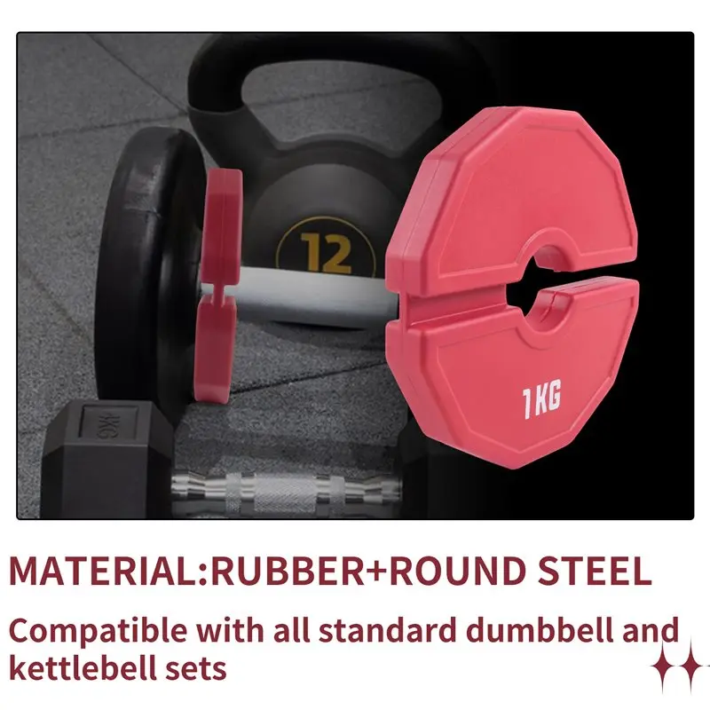 A99I-1 Pc Gym Micro Plates Dumbbell Fractional Weight Plate Rubber Fractional Weight Plates Add-On Change Red 1KG