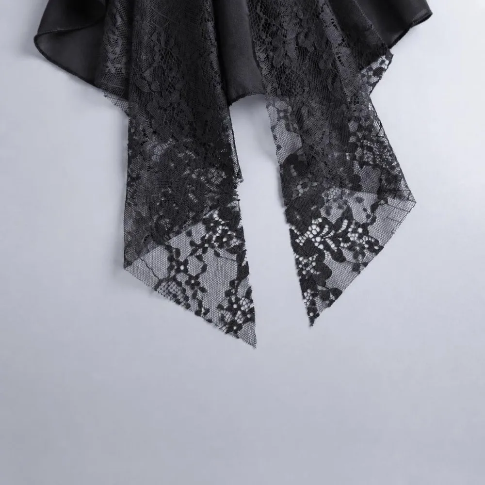 Retro Detachable Lace Collar Adjustable Ruffle Design Jabot Collar Lace Neckline Layered False Collar for Women