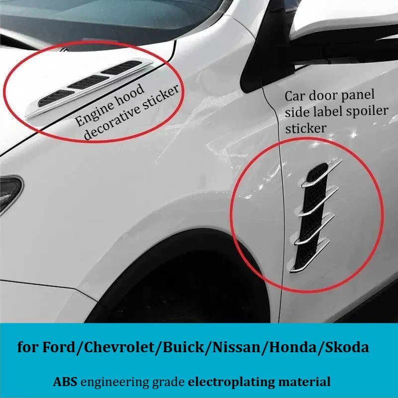 Car front door modification leaf panel side label/exterior decoration accessories for Ford/Chevrolet/Buick/Nissan/Honda/Skoda