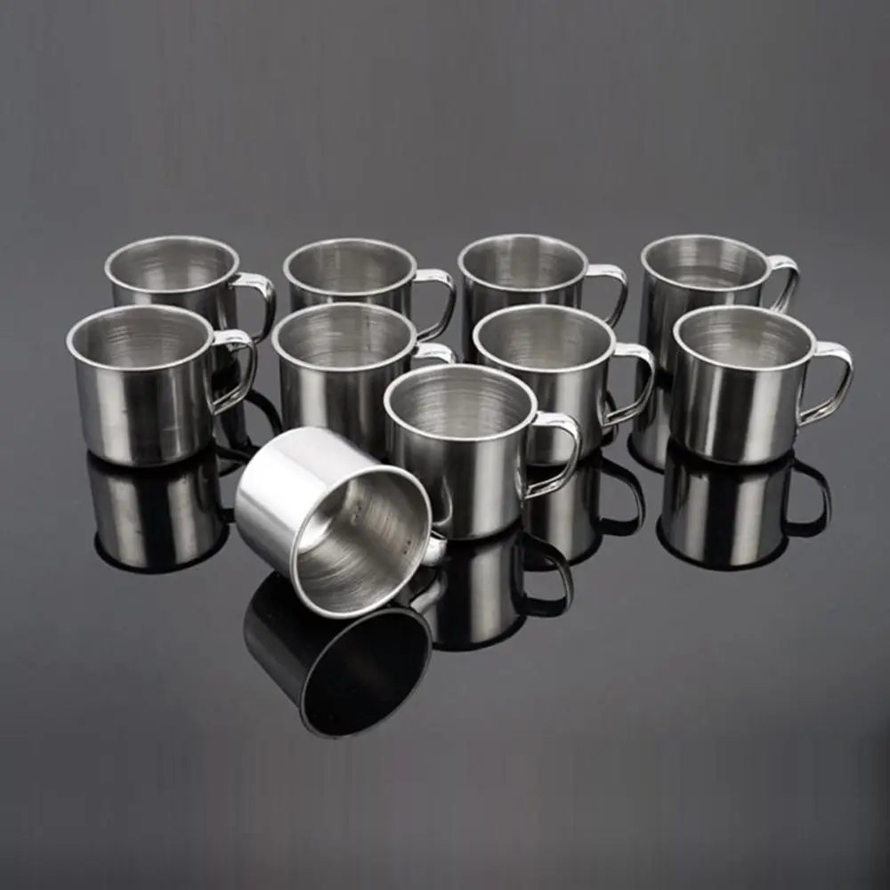 

200ml Mini Travel Metal Tumbler Pint Portable Cup Coffee Mug Camping Stainless Steel