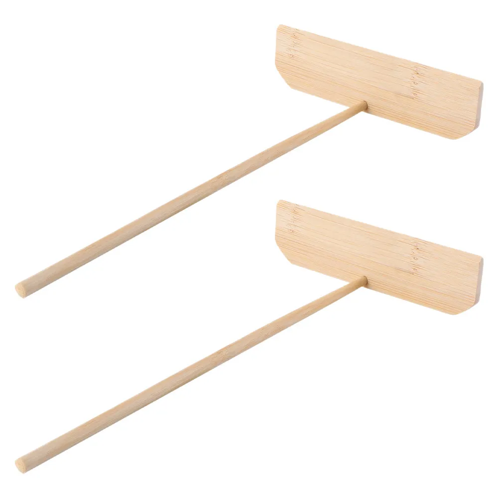 2Pcs Bamboo Crepe Spreaders T Shaped Pancake Turners Even Spreading Kitchen Utensils for Pancakes Omelettes Fruit Crepes Baking