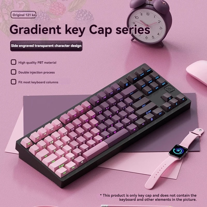 

Gradient Keycaps Side-engraved Translucent PBT Cherry Profile Two-color Injection Molding DIY Custom Mechanical Keyboard Keycaps