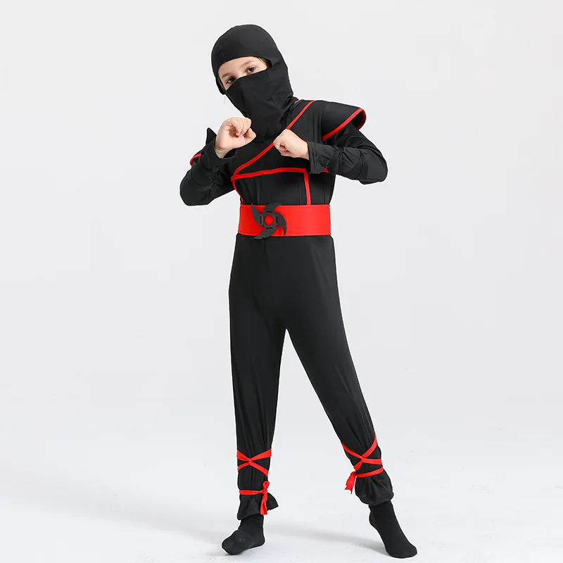 Fantasia ninja deluxe para meninos, com braços, acessórios, roupa infantil de kung fu, presentes de halloween e brinquedos de baioneta