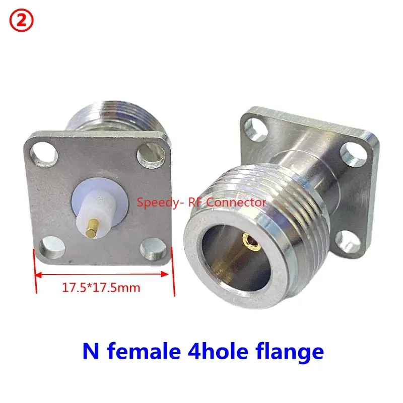 L16 N Type Female Jack 2Hole 4-holes Flange Rhombic Chassis Panel Mount Socket Connector N Female Fast Delivery Welding Terminal