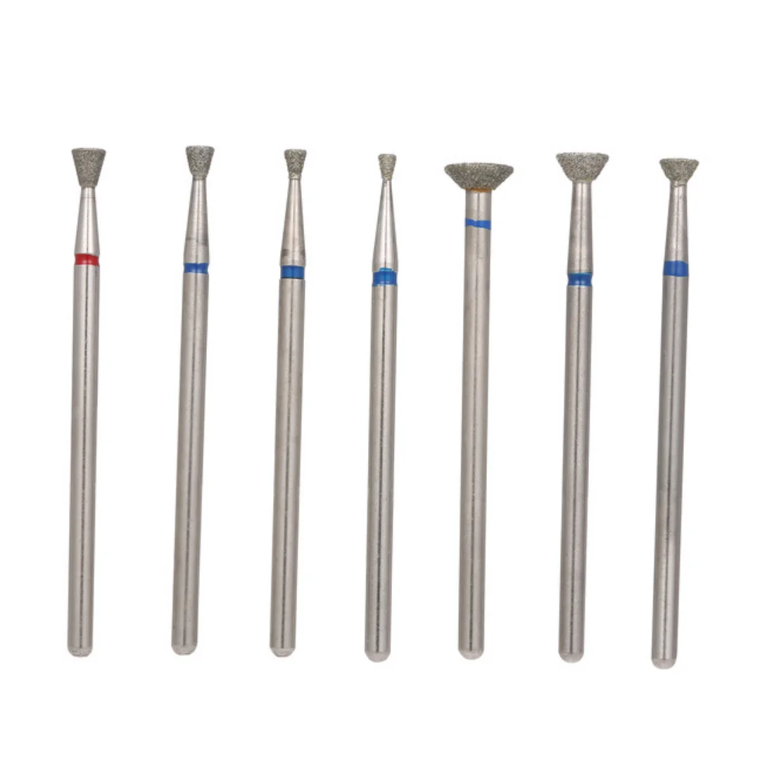 7개 세트 네일 드릴 비트 다이아몬드 커터 매니큐어 큐티클 버 밀링 커터 페디큐어 네일 액세서리 도구 네일 파일