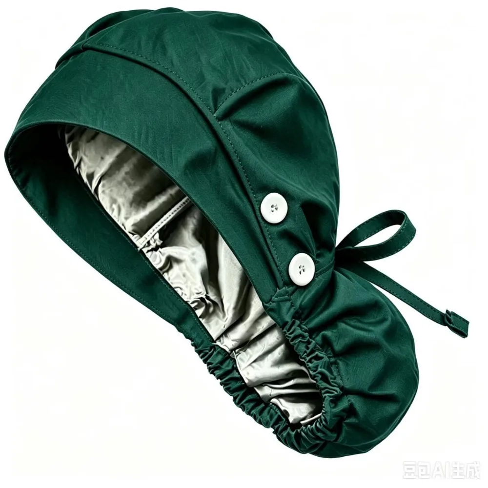 Comfortable Oversized Scrub Cap Elastic Satin Lining Surgical Hat Breathable Comfortable Fit Matte Fabric Cap For Doctor