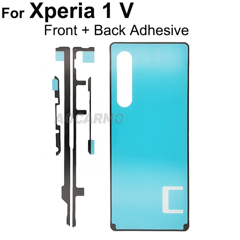 Aocarmo For Sony Xperia 1 V XQ-DQ72 DQ44 SO-51D Front LCD Display Adhesive Back Cover Rear Housing Battery Sticker Glue Tape