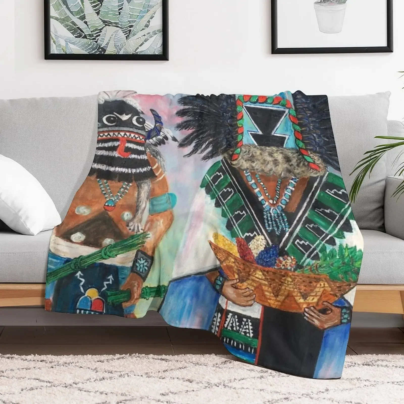 Crow Mother Brings Gifts of Life Throw Blanket Air Conditioner Soft Blanket for Office Home