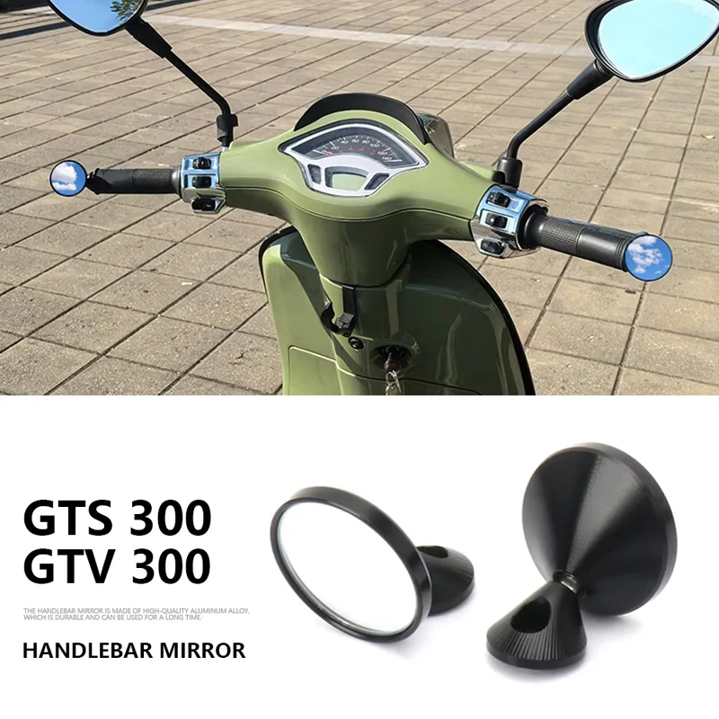 

For Vespa GTS300 GTS 300 GTV300 GTV 300 Motorcycle Accessories Bar End Mirror 26.5mm Handlebar Rearview Mirror