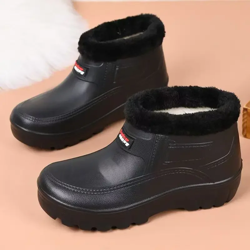 

Men's Winter Outdoor Waterproof Snowy Cotton Boots Lightweight Warm Fleece Lined Cotton Shoes Breathable EVA Upper And Sole