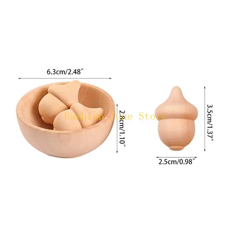 N5KA 1set Dainty Romantic Acorns Bowl Bead Necklace Pendant for Women&Girl Daily Wear view 6