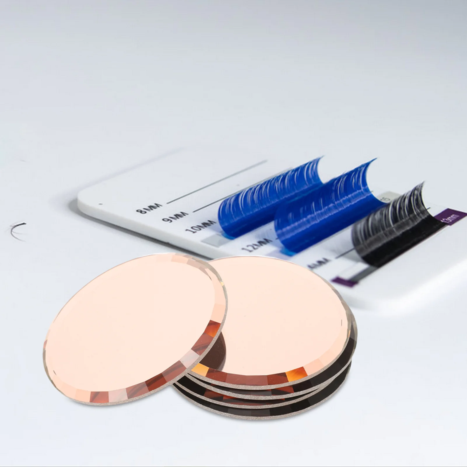 

5Pcs Lash Holder for Eyelash Extension Tools Round False Eyelash Pallet Smooth Surface Storage Container Professional Salon Use