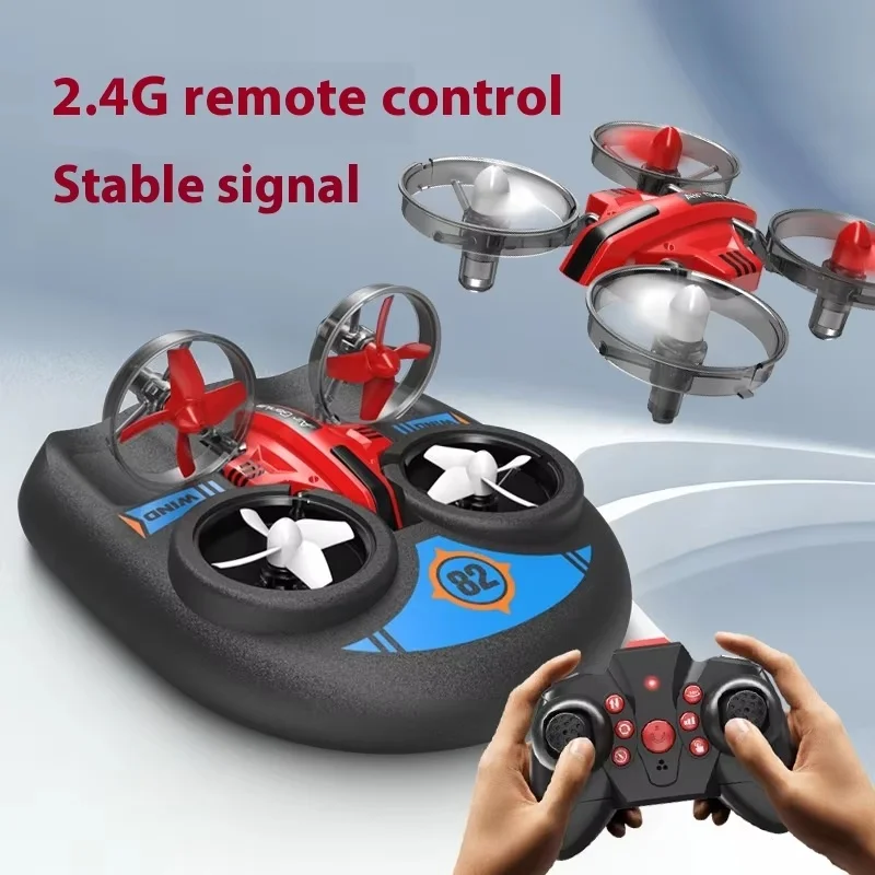 Dual Mode Diy Three In One 2.4g  Four Axis Aircraft Children's Remote Control Aircraft Fixed Wing Indoor Stunt Glider Toy