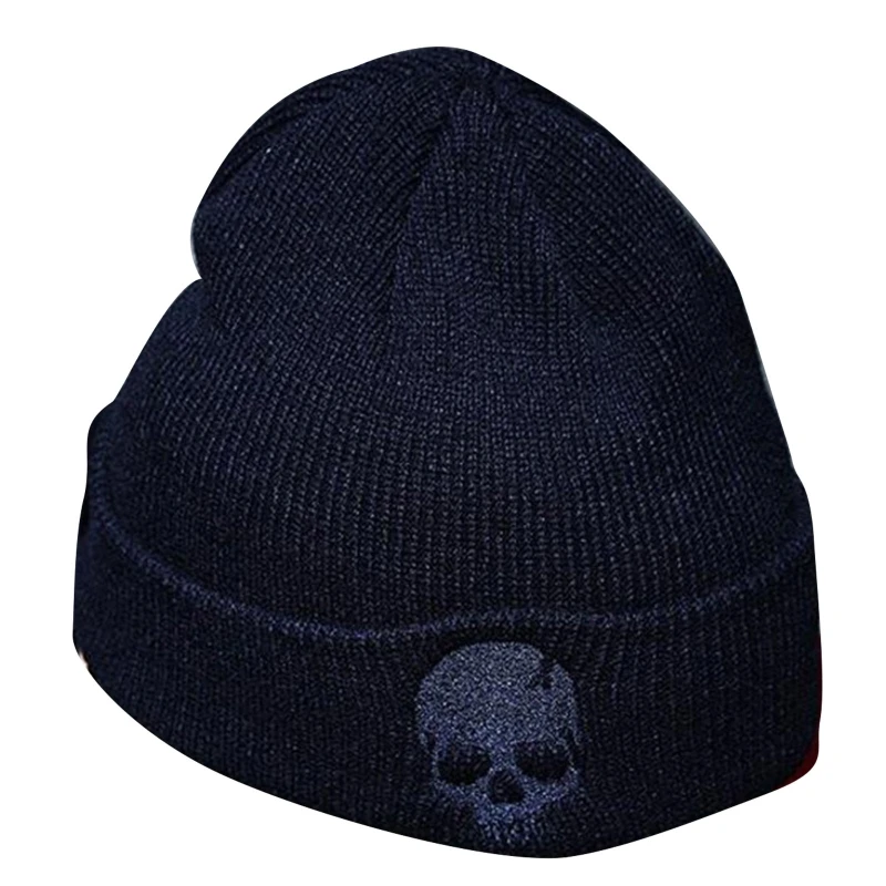 Chapeau en tricot brodé Simple à casquette maintien au chaud pour l'extérieur, pour garçons filles, hiver