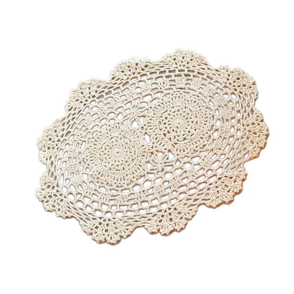 

Vintage Hand Crochet Cotton Lace Doilies, Oval Placemat Table Place Mat, Retro Fresh Design, Suitable for Any Occasion