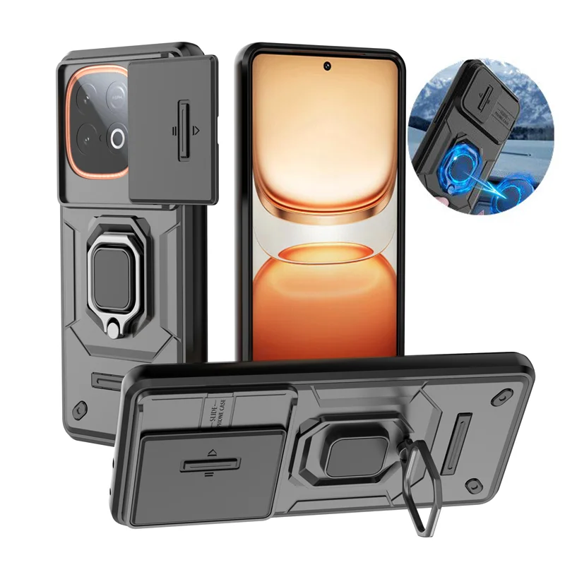 For Vivo IQOO Z10 Turbo Pro 5G Case Camera Protect Shockproof Armor Funda for IQOO Z10Turbo Z10 Turbo Pro Magnetic Ring Cover