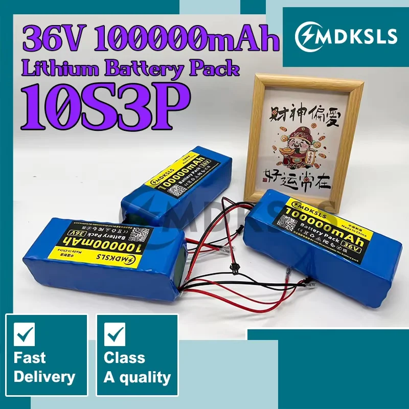 2026 New 36V 100000mAh 10S3P 18650 Battery Pack built-in 15A BMS,Electric Scooter Lithium Battery 500W Electric Scooter Battery