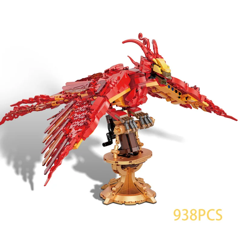 

Creative New Magic Movie Fire Phoenix Beast Building Blocks Mythical Animal Bird Model Assembled Brick Toy Gift For Kid Girl
