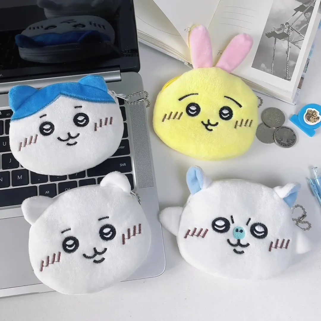 Cute Chiikawa Plush Coin Purse Cartoon Doll Children's Toy Coin Portable Storage Bag Keychain Schoolbag Fashion Wallet Girl Gift