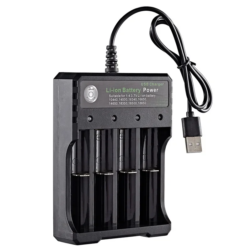USB Charger Independent Charging 4.2V Li-ion Battery Smart Portable Rechargeable Battery Charger for 18350 18500
