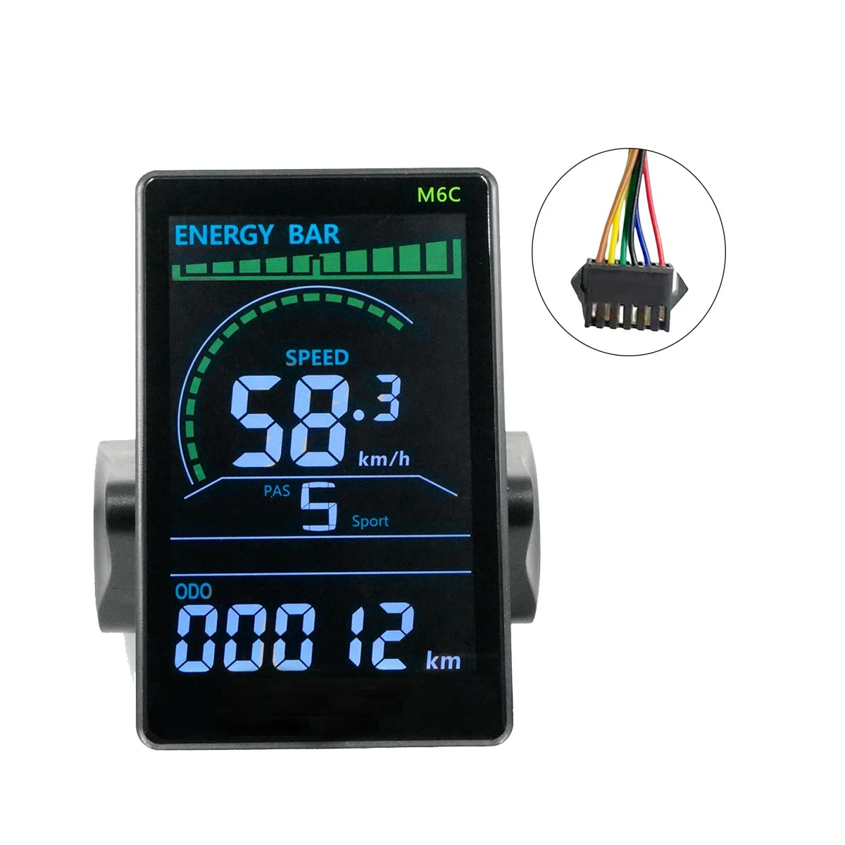 

ЖК-дисплей M6C для электровелосипеда 24в-60в, цветной экран для панели электроскутера с USB для горного электровелосипеда (SM 6PIN)