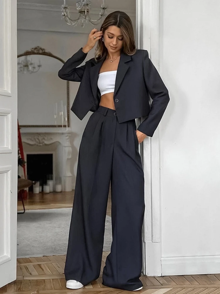 

Fall Gray Suit Suit. Professional Women's Jacket. Long Pants Two-piece Set Commuter Women's Clothing 2 piece sets womens outfits