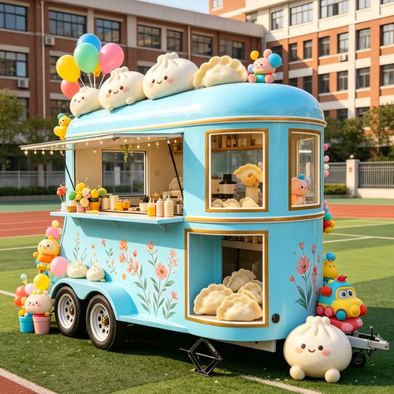 

Customized Smoothie Cart Blender With Fruit Display For School Campus Summer Event Sale