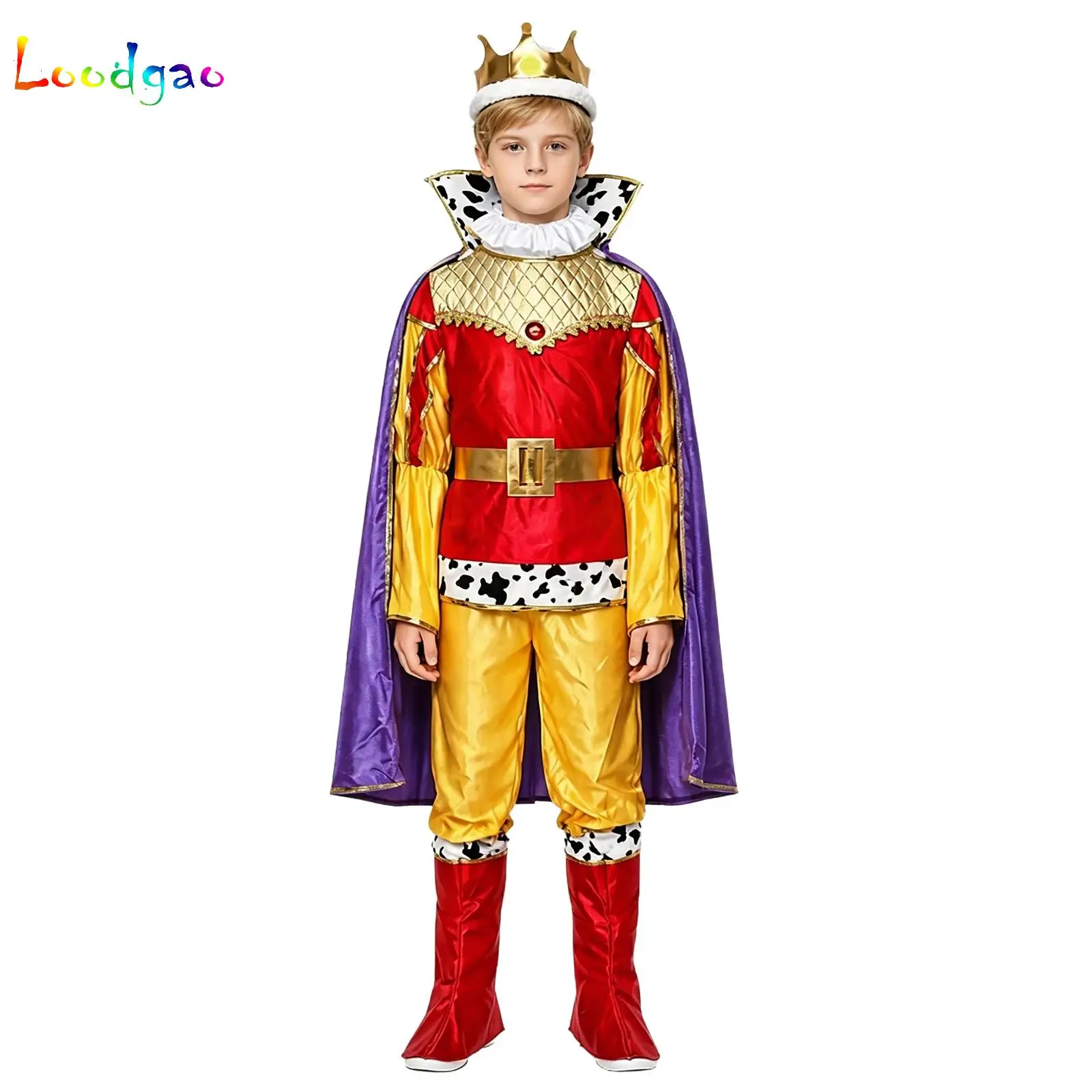 Halloween Cosplay Anime Children's Prince Costume King Costume Uniform Masquerade Party Dress Up Performance Costumes Full Set
