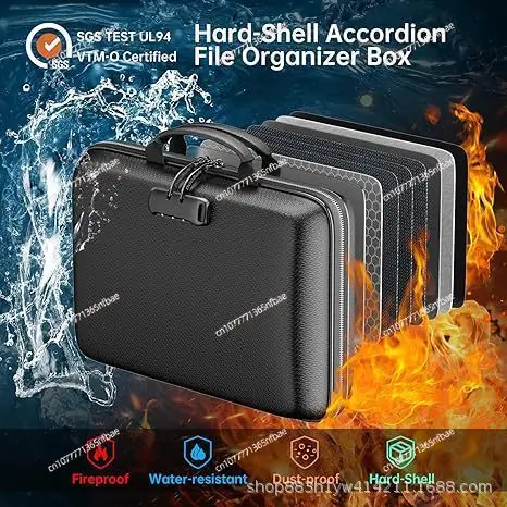 Fireproof Waterproof Document Bag – Portable File Organizer Briefcase for Important Papers & Valuables