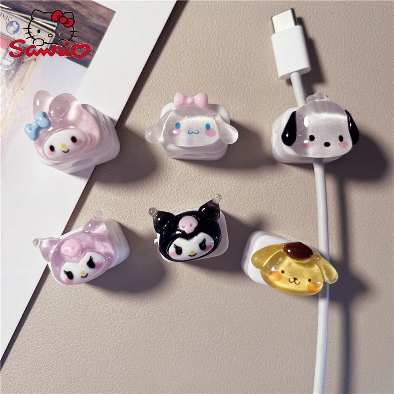 

Kawaii Sanrio Cinnamoroll Kuromi Charging Fixer Fixed Cable Clip Office Desk Magnetic Cable Clamp Cute Desktop Cable Organizer