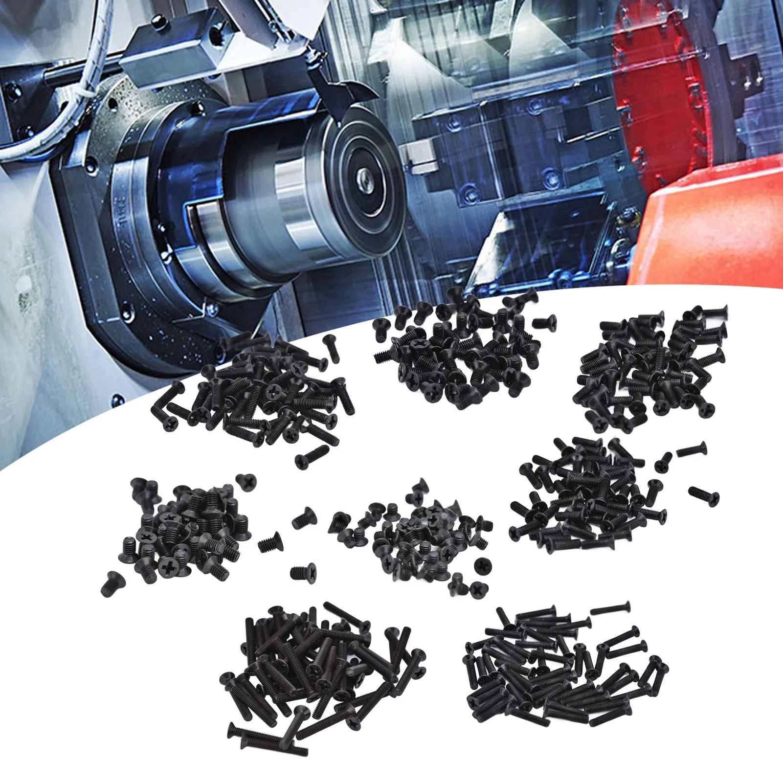 Countersunk  Screws DIN 965 Black Galvanized Machine Screw Assortment Kit A2‑70 Countersunk Screws Screws Kit