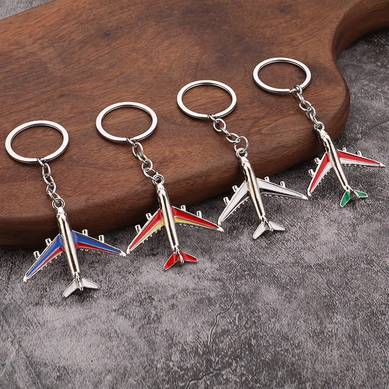 Creative Metal Civil Aviation Aircraft Key Chain Zinc  Alloy Airplane Keyring Chic Airline Souvenirs Charms Pendant for Car Keys