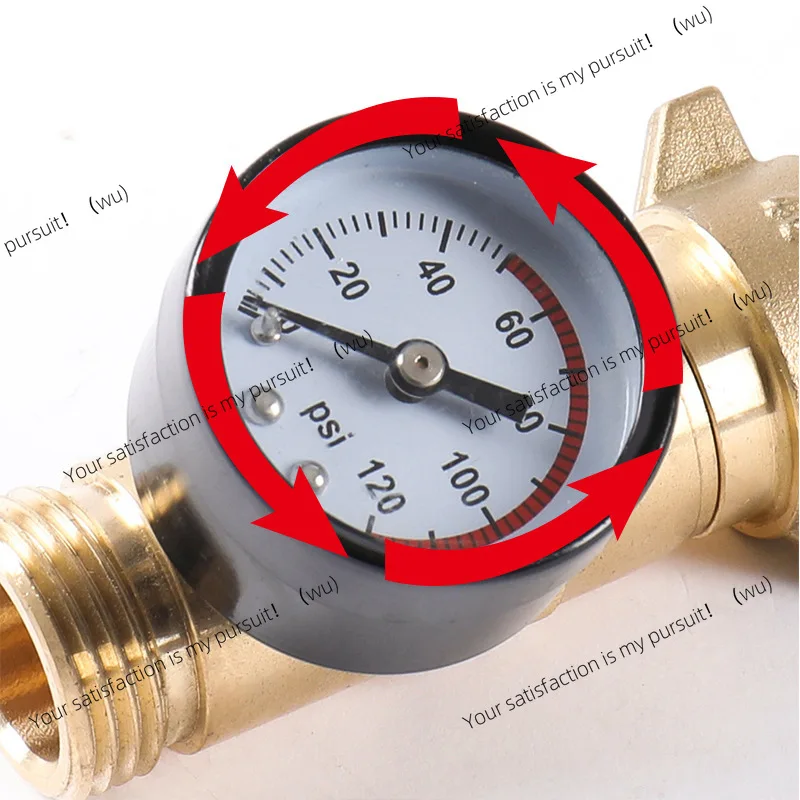 

New brass filter pressure reducing valve, water pressure pressure regulator, lead with gauge, non-adjustable check valve