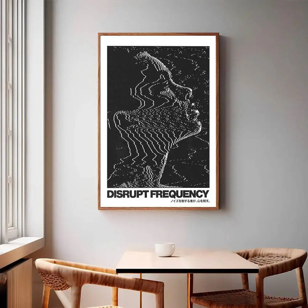 Disrupt Frequency Poster Mural for Living Room Bedroom Wall Office Wall Decor Gift for Friends Unframed