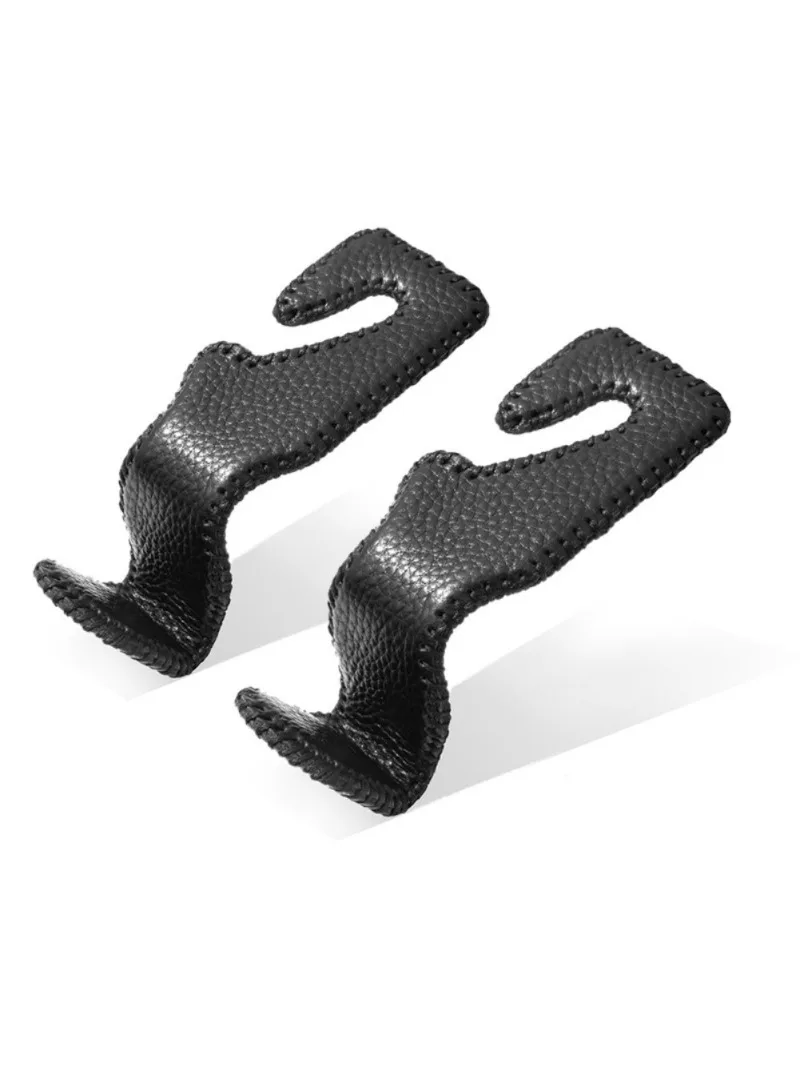 Universal Hook And Hanger Bracket For Car Rear Headrests Handmade Leather Internal Stainless Steel Multifunctional Storage Hook