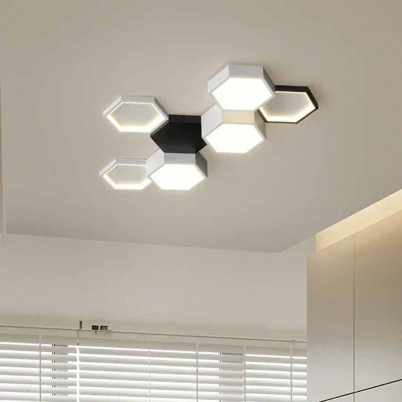 2025 Nordic Designer Modern Minimalist Honeycomb Living Room LED Ceiling Lamp Bedroom Creative Geometric Home Decor Lighting Fix
