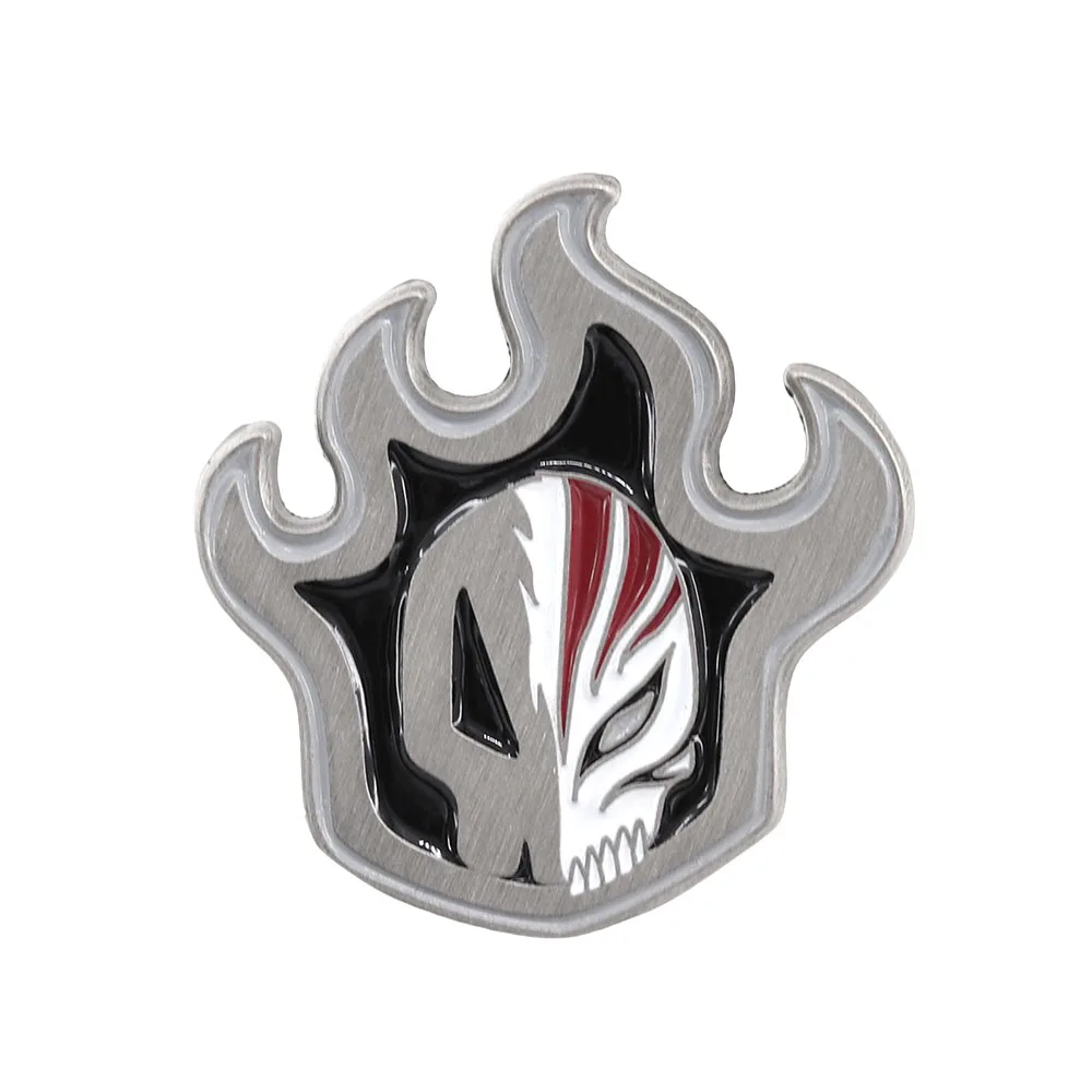 Anime-Flammenmaske Emaille-Pin Bleach-Themen-Brosche Dunkles Gothic-Totenkopfmuster Anstecknadel Anime-Themen-Dekorationsgeschenk für Fans – Detail 7